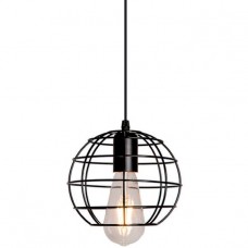 Φωτιστικό Κρεμαστό Μονόφωτο Φ20cm E27 230V Μαύρο 955TARA1/BL